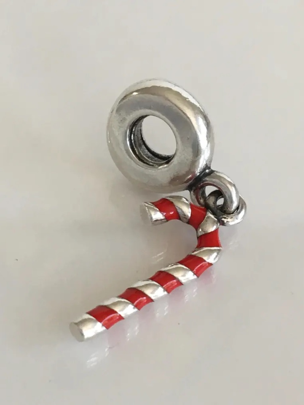 ❤️Authentic Pandora Candy Cane Dangle Charm Retired Pandora Christmas Charm❤️